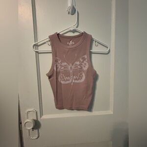 XS butterfly cropped tank
